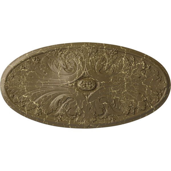 Ekena Millwork Madrid Ceiling Medallion, Hand-Painted Mississippi Mud Crackle, 24 3/4"W x 12 1/2"H x 1 3/4"P CM24X12MAMMC - main